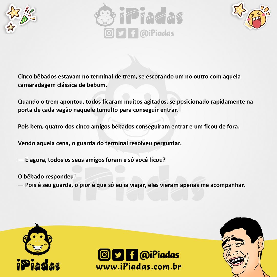 Ilustração da piada Viagem de bêbados no iPiadas