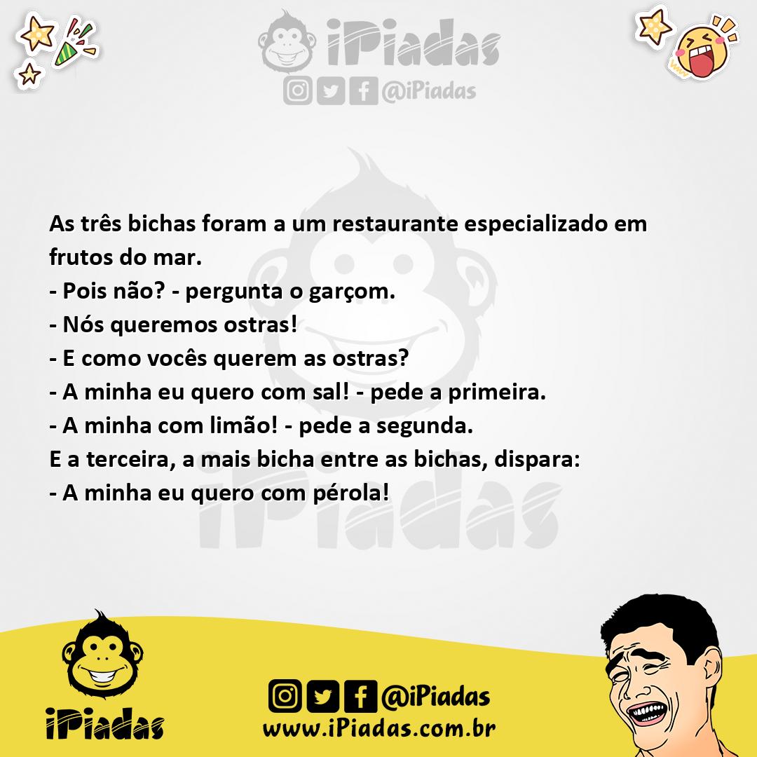 Ilustração da piada 3 Bichas no Restaurante no iPiadas