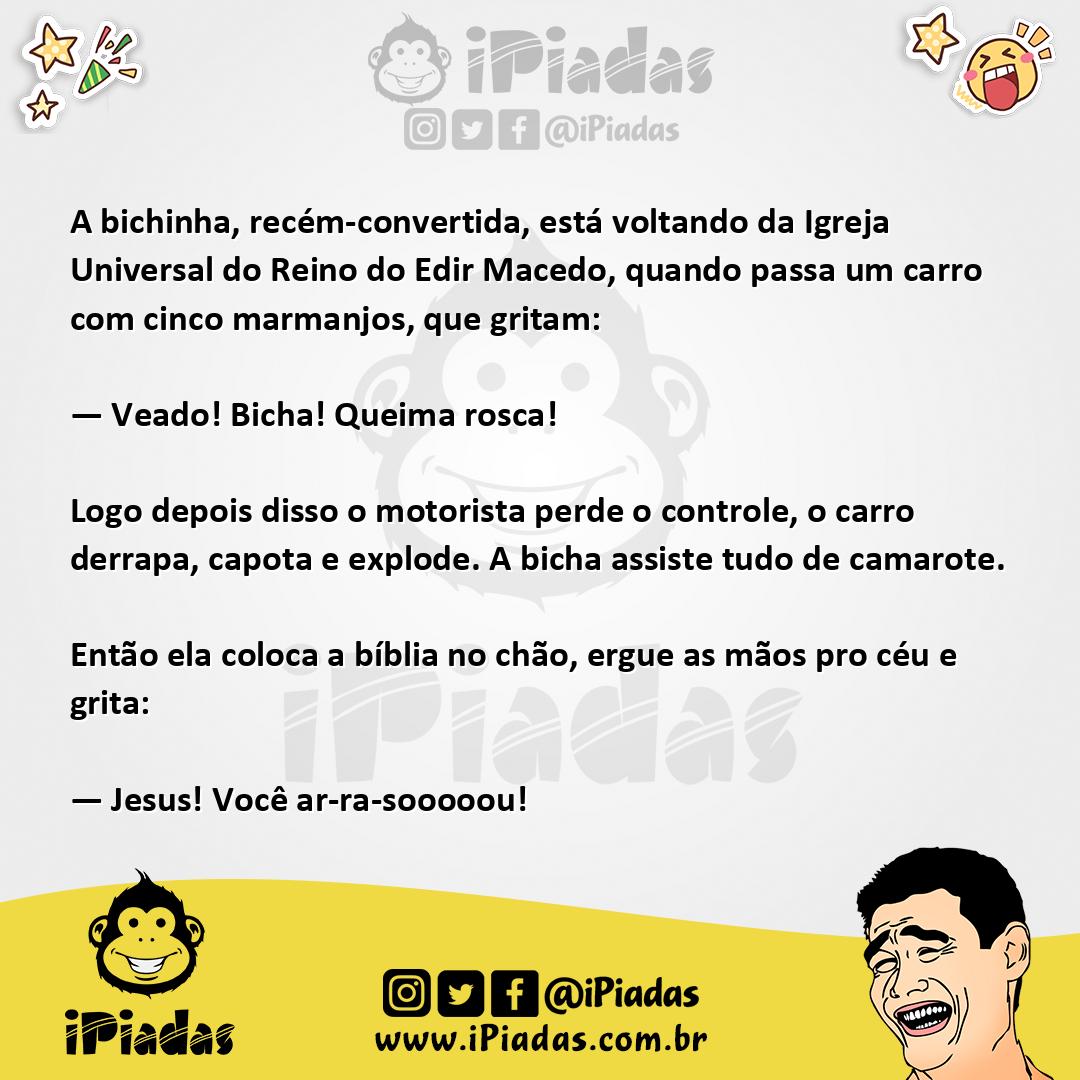 Ilustração da piada A Bicha Religiosa no iPiadas
