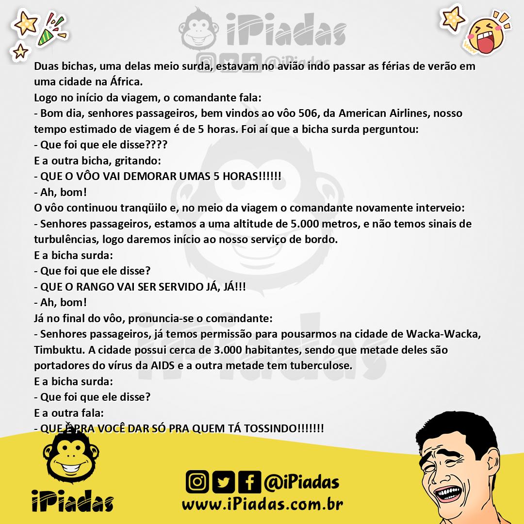 Ilustração da piada A Bicha Surda no iPiadas