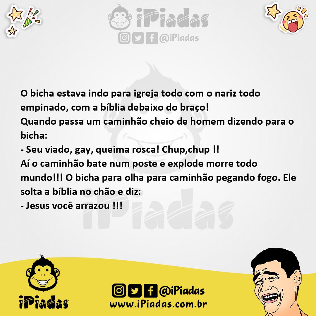 Ilustração da piada Acabando com a bicha no iPiadas