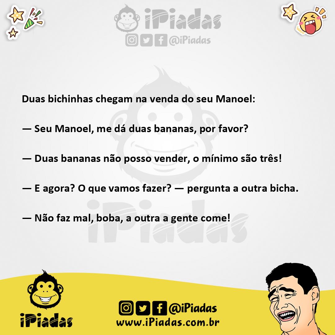 Ilustração da piada Bicha comprando banana no iPiadas