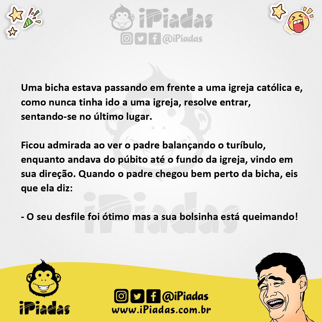 Ilustração da piada Bicha na Igreja no iPiadas
