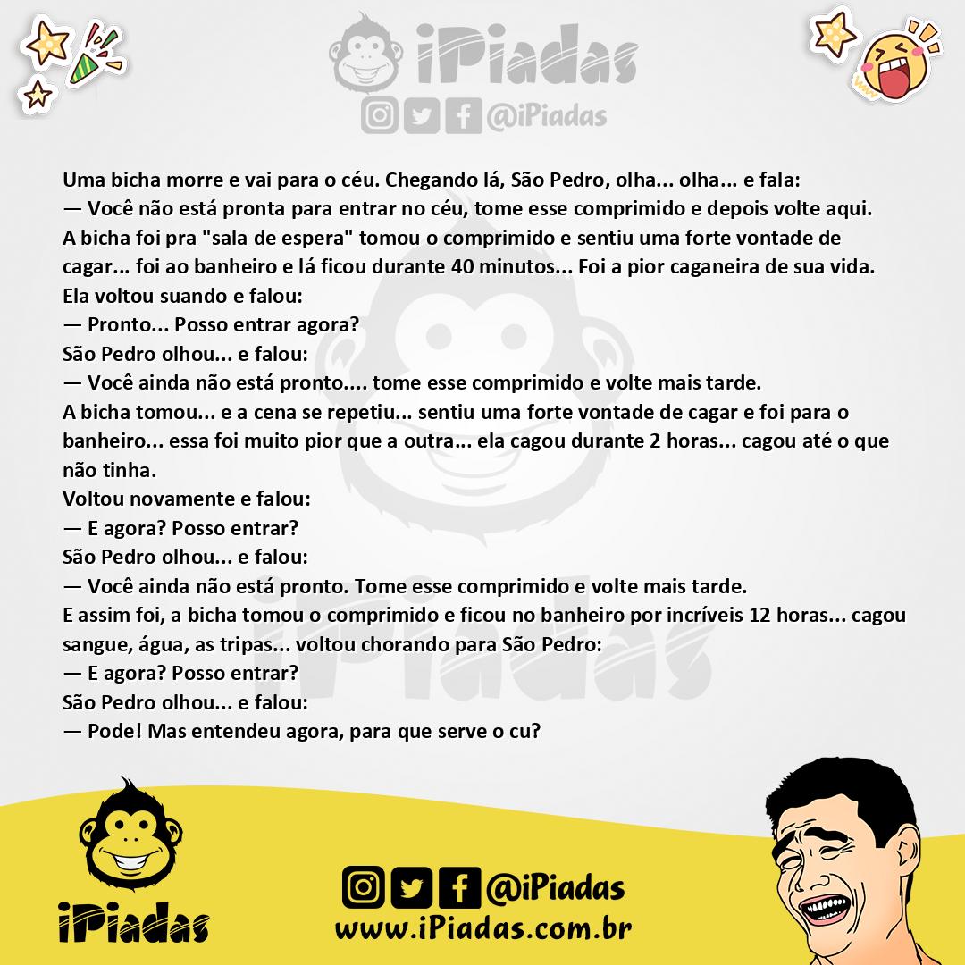 Ilustração da piada Bicha no Céu no iPiadas