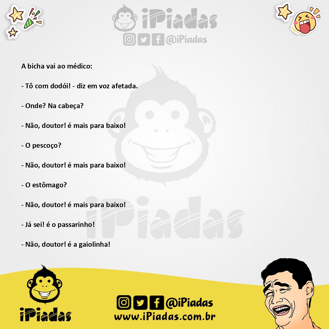 Ilustração da piada Bicha no Consultório no iPiadas