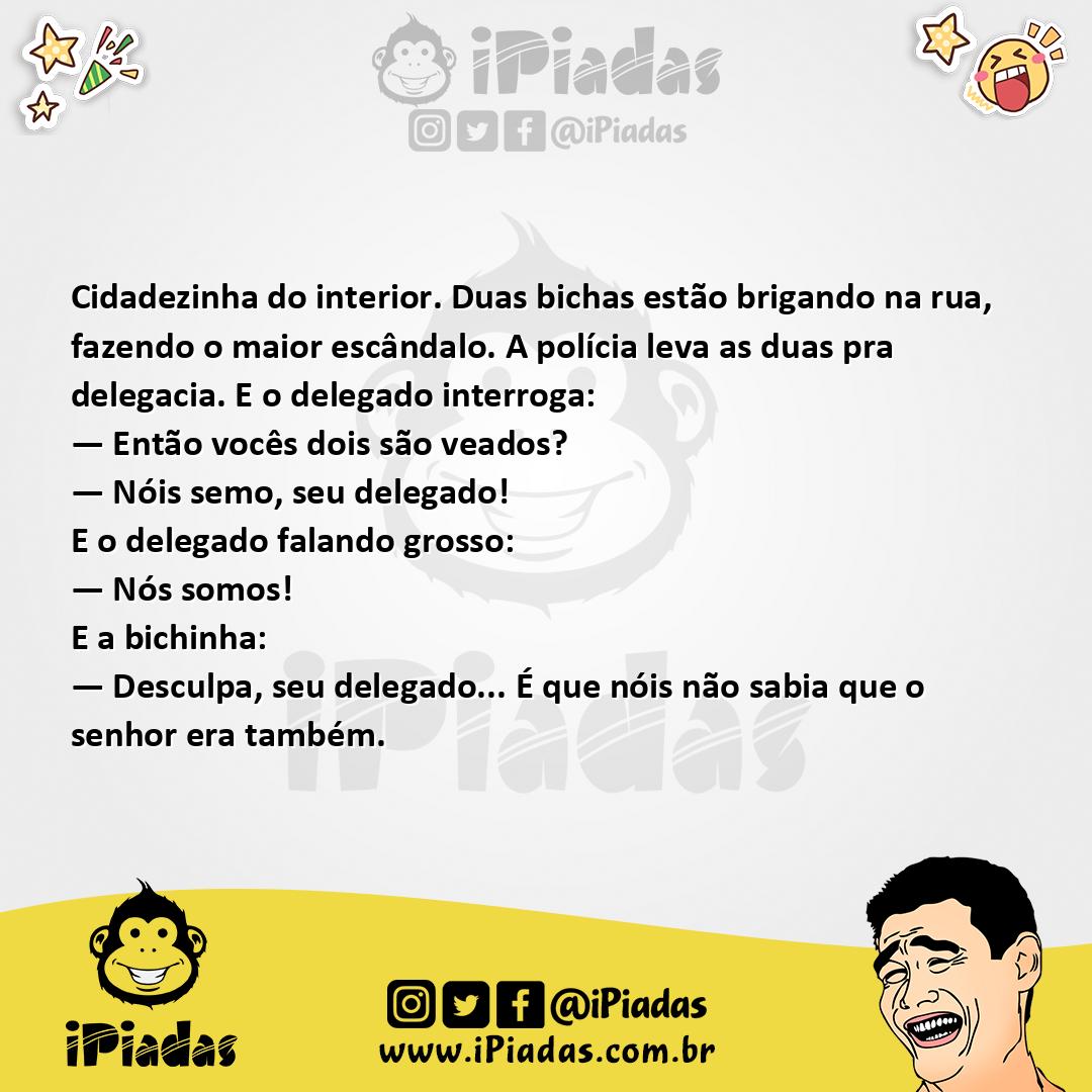 Ilustração da piada Bichas na Delegacia no iPiadas