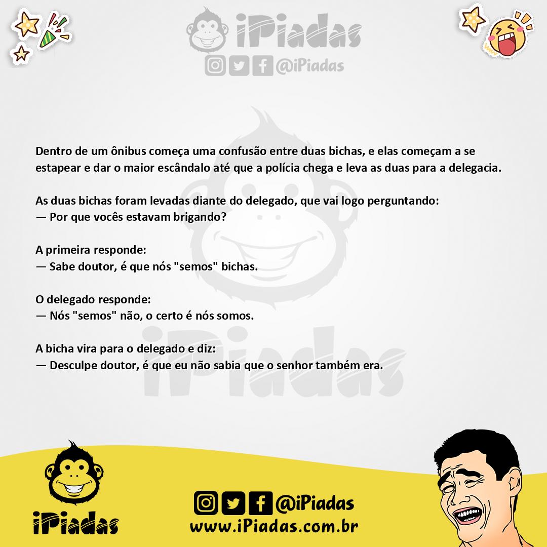 Ilustração da piada Bichas no Ônibus no iPiadas