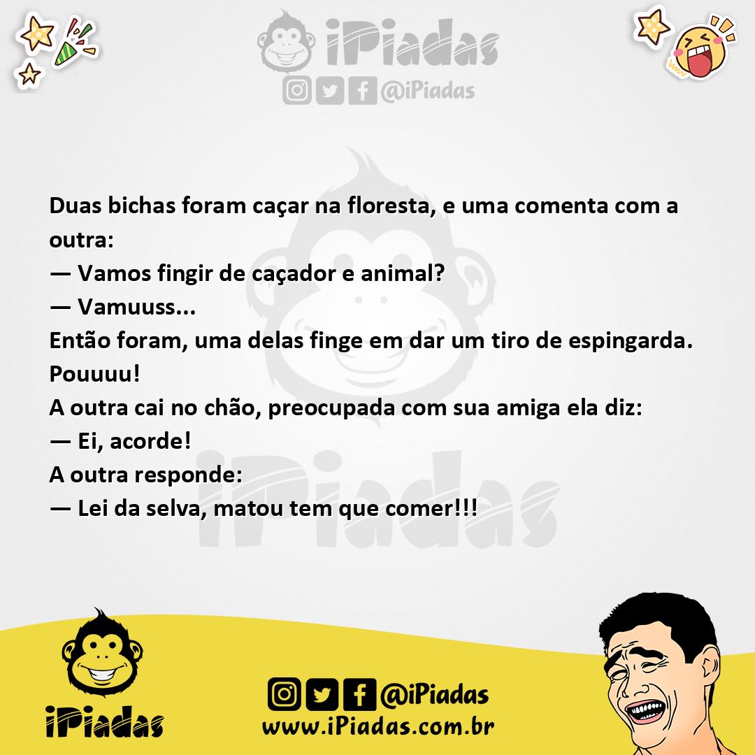 Ilustração da piada Caçadoras no iPiadas