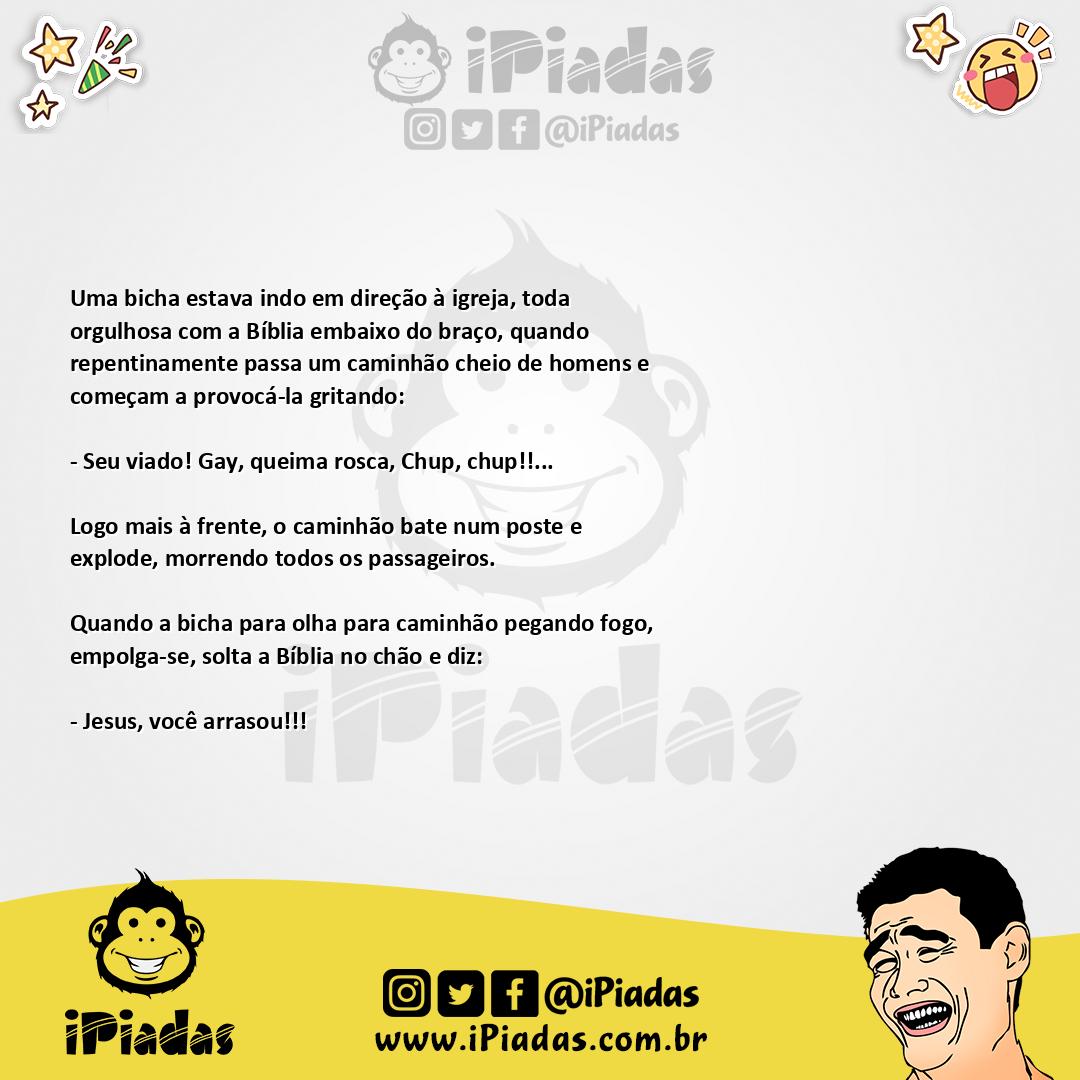 Ilustração da piada O Bicha Religioso no iPiadas