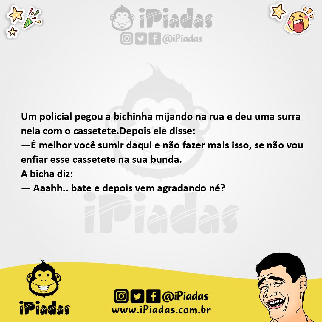 Ilustração da piada O Policial e a Bicha no iPiadas