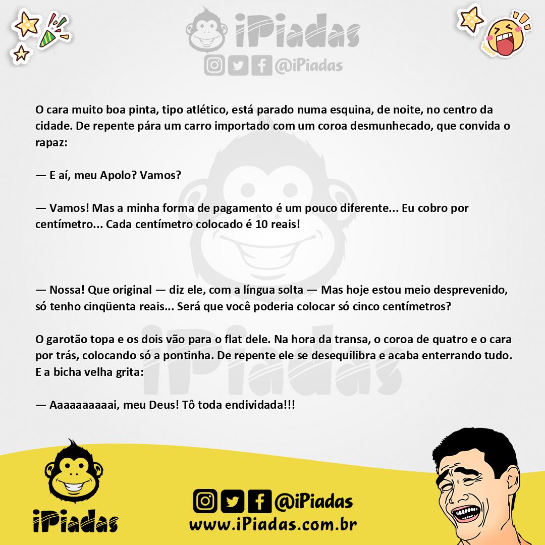 Ilustração da piada Pagando por Centímetro no iPiadas