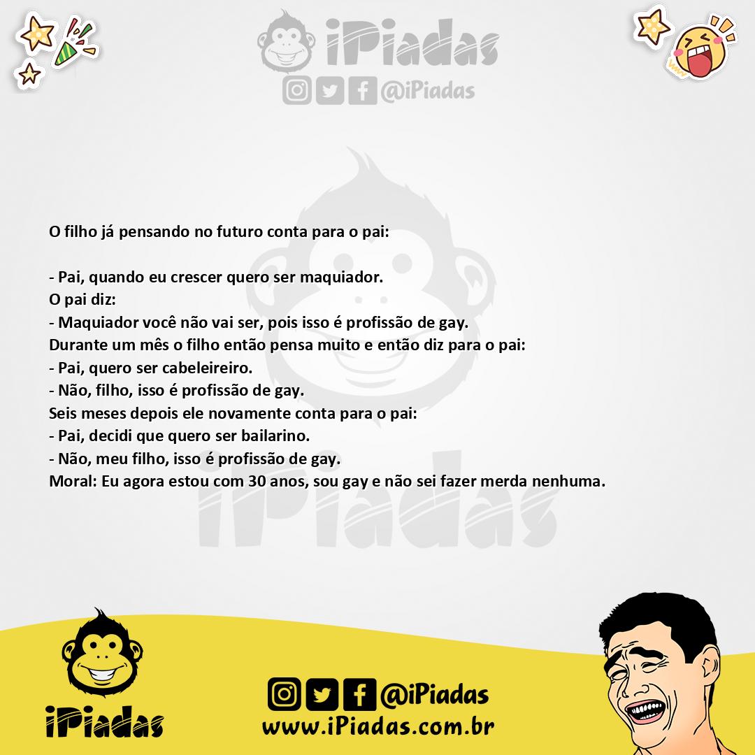 Ilustração da piada Profissão de Gay no iPiadas