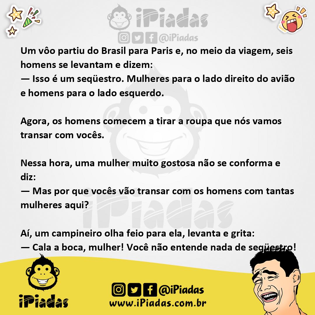 Ilustração da piada Seqüestro nos Ares no iPiadas