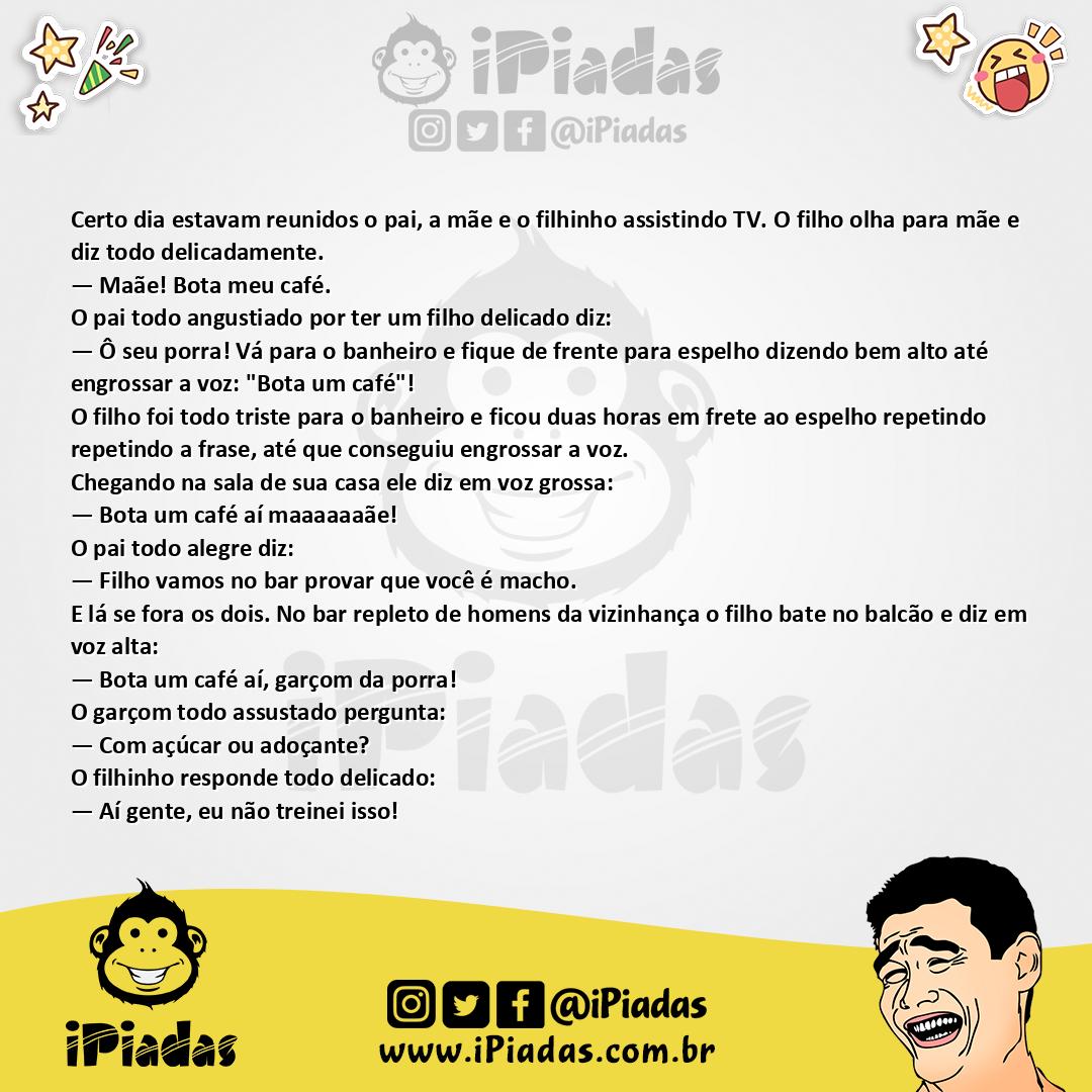 Ilustração da piada Voz Grossa no iPiadas