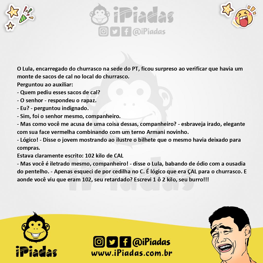 Ilustração da piada Churrasco do PT no iPiadas
