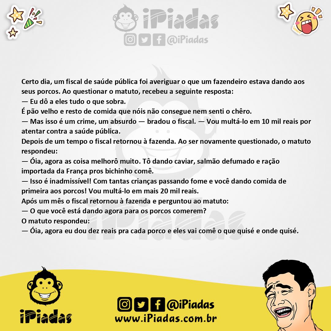 Ilustração da piada Comida dos Porcos no iPiadas