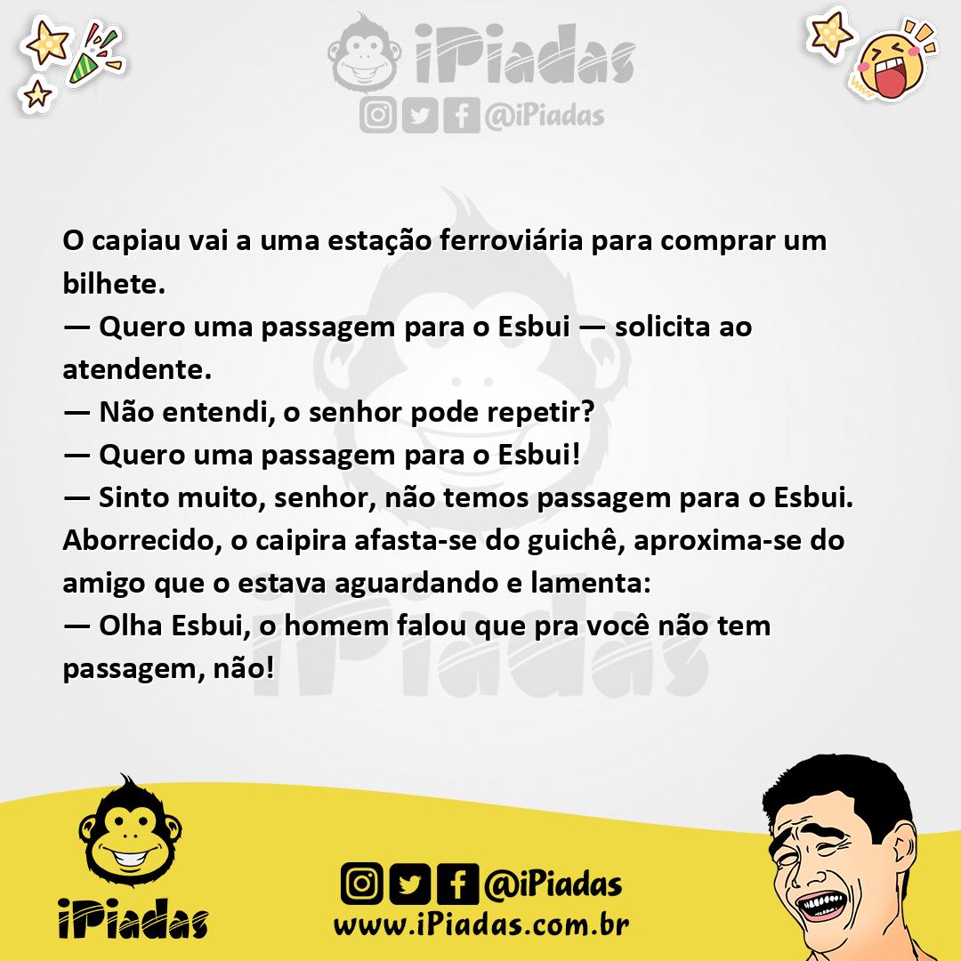 Ilustração da piada Compra do Bilhete no iPiadas