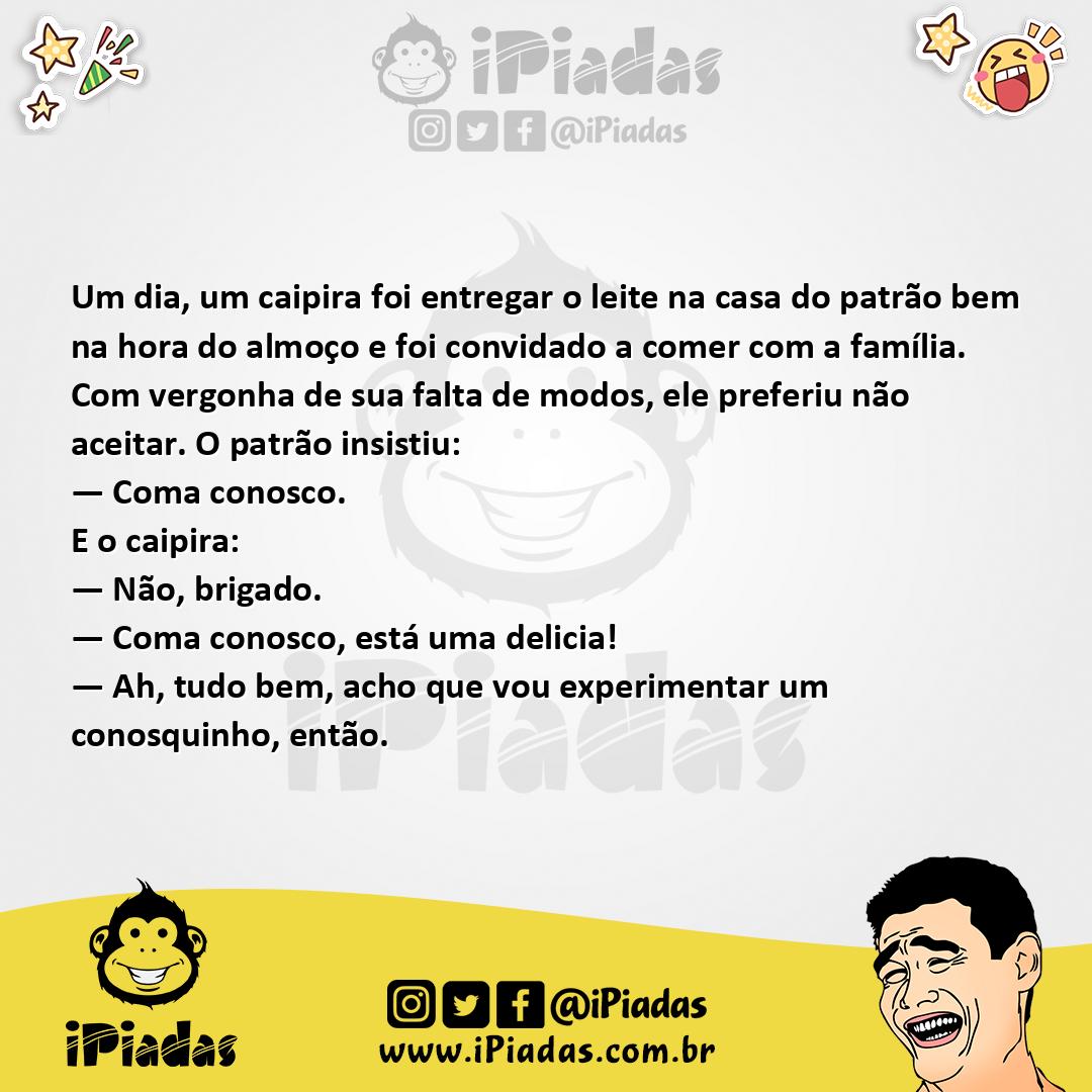 Ilustração da piada Convidado a Comer no iPiadas