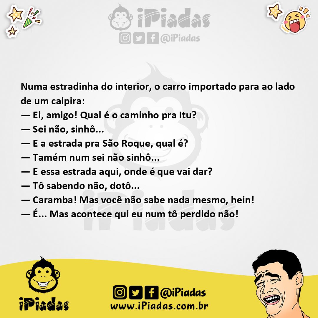 Ilustração da piada Estradinha do Interior no iPiadas