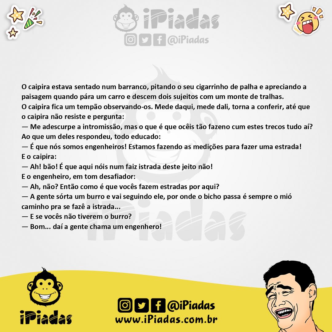 Ilustração da piada Fazendo Estrada no iPiadas