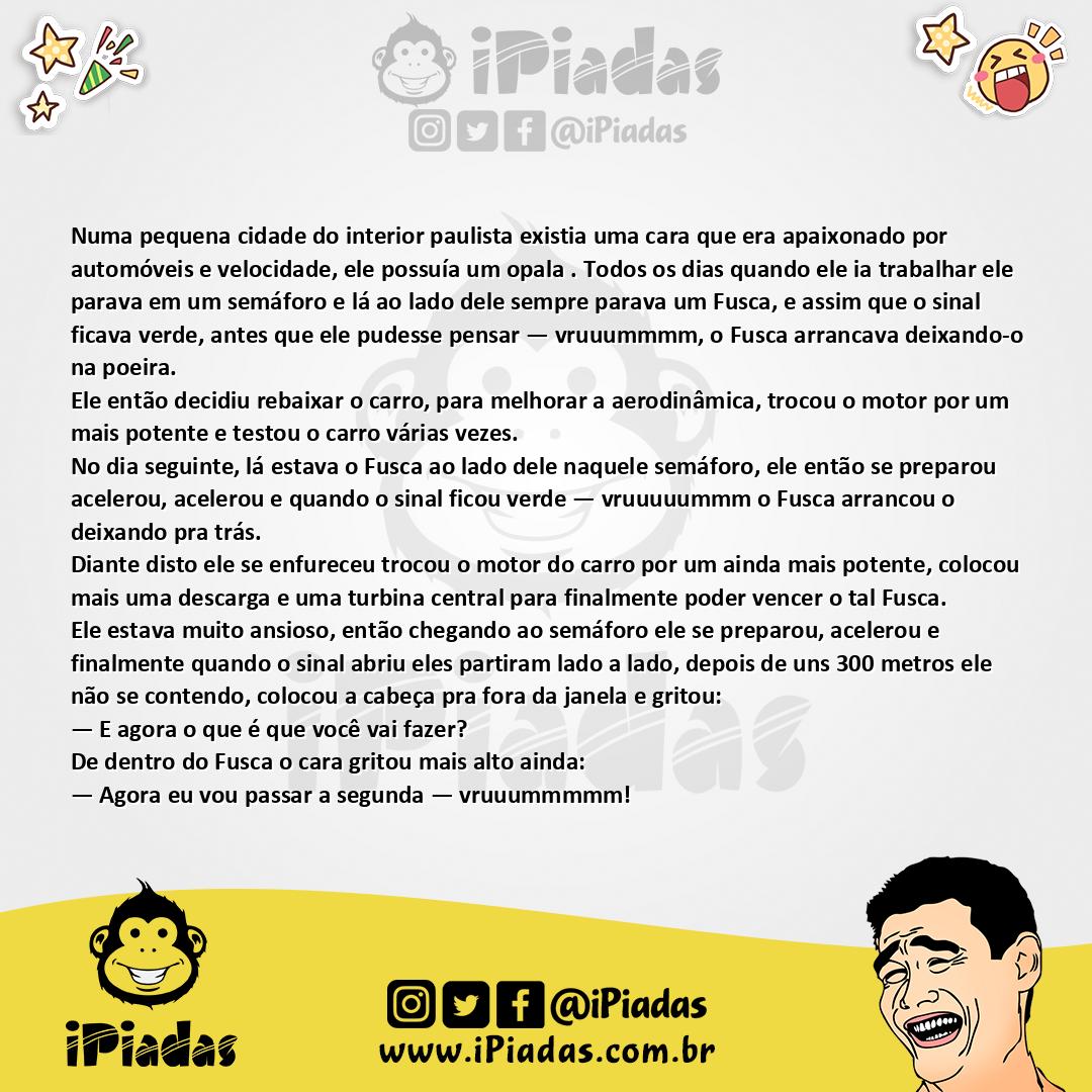 Ilustração da piada Fusca Veloz no iPiadas