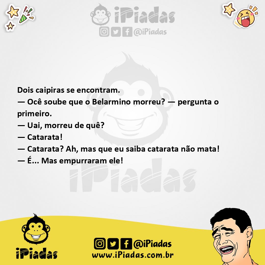 Ilustração da piada Morreu de Catarata no iPiadas
