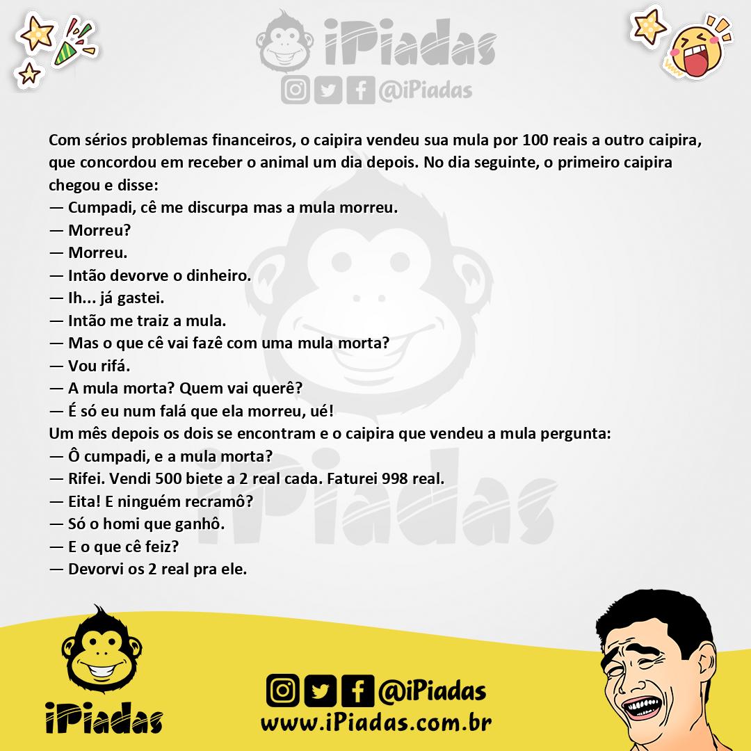 Ilustração da piada Mula Morta no iPiadas