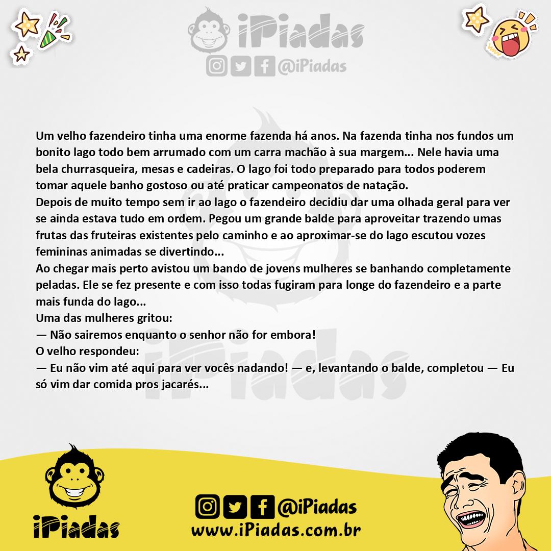Ilustração da piada Nadando no Lago no iPiadas