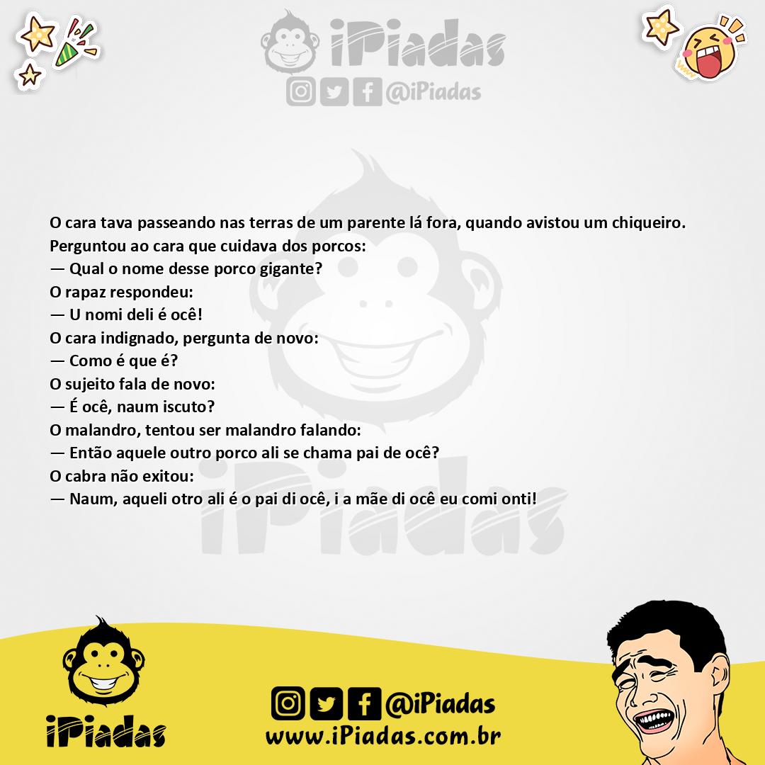 Ilustração da piada Nome do Porco no iPiadas