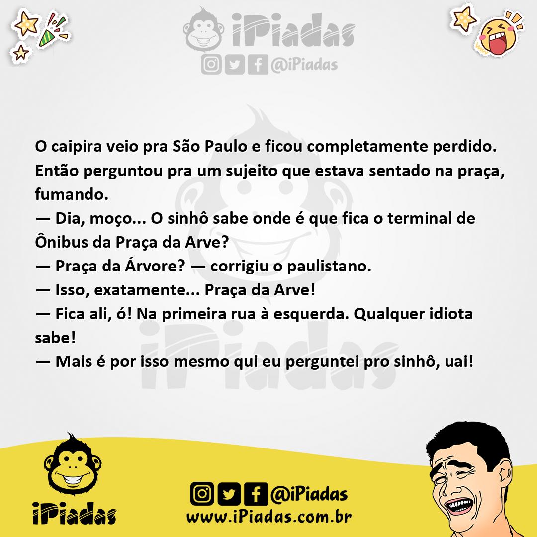 Ilustração da piada Praça da Arve no iPiadas