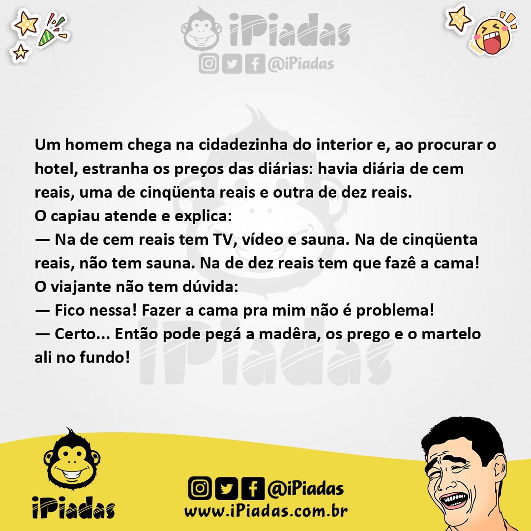 Ilustração da piada Preços das Diárias no iPiadas