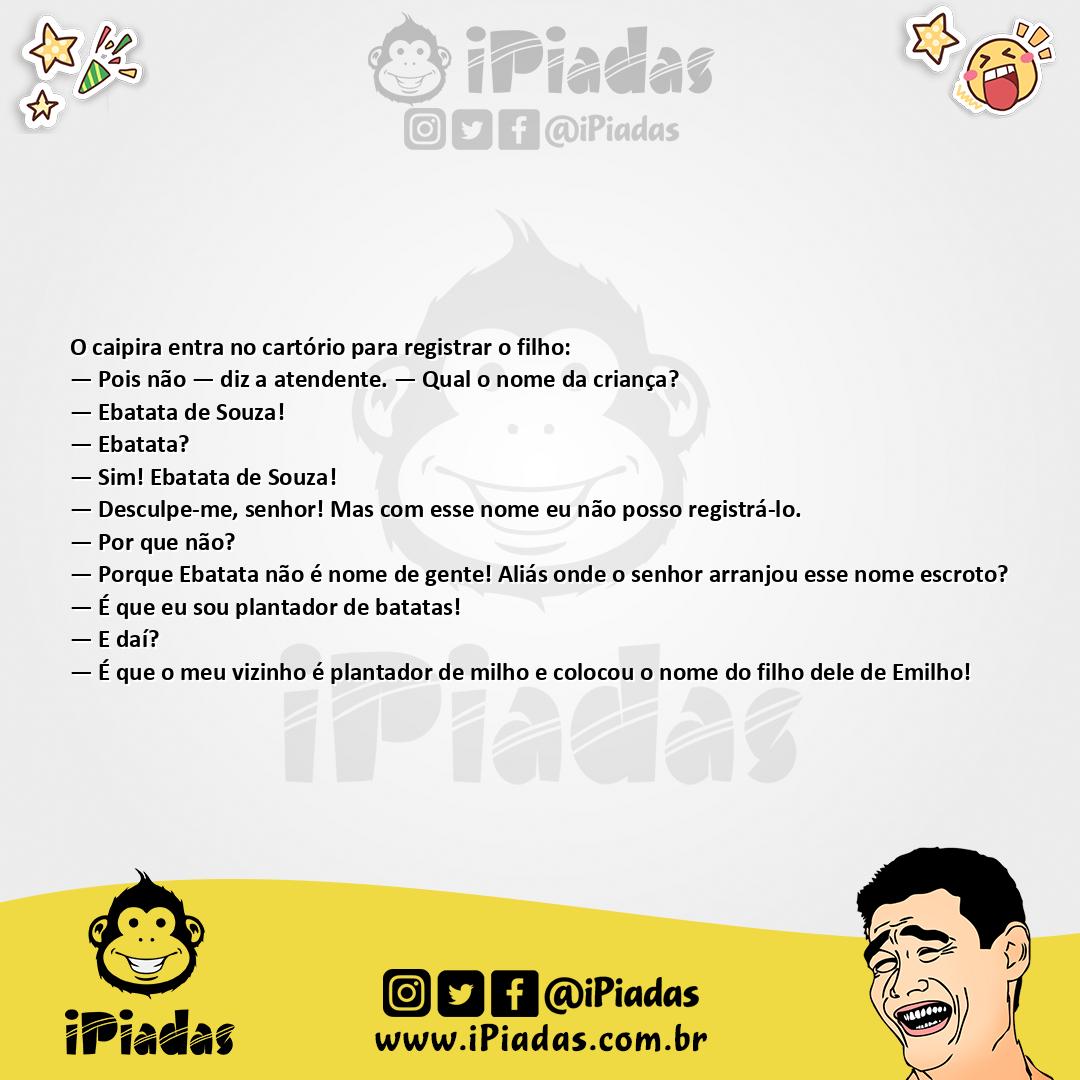 Ilustração da piada Registrar o Filho no iPiadas