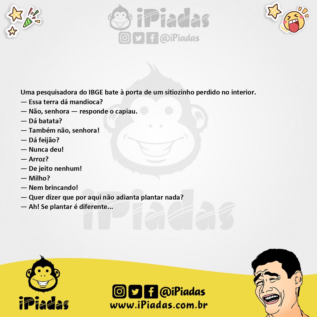 Ilustração da piada Terra do Sítio no iPiadas