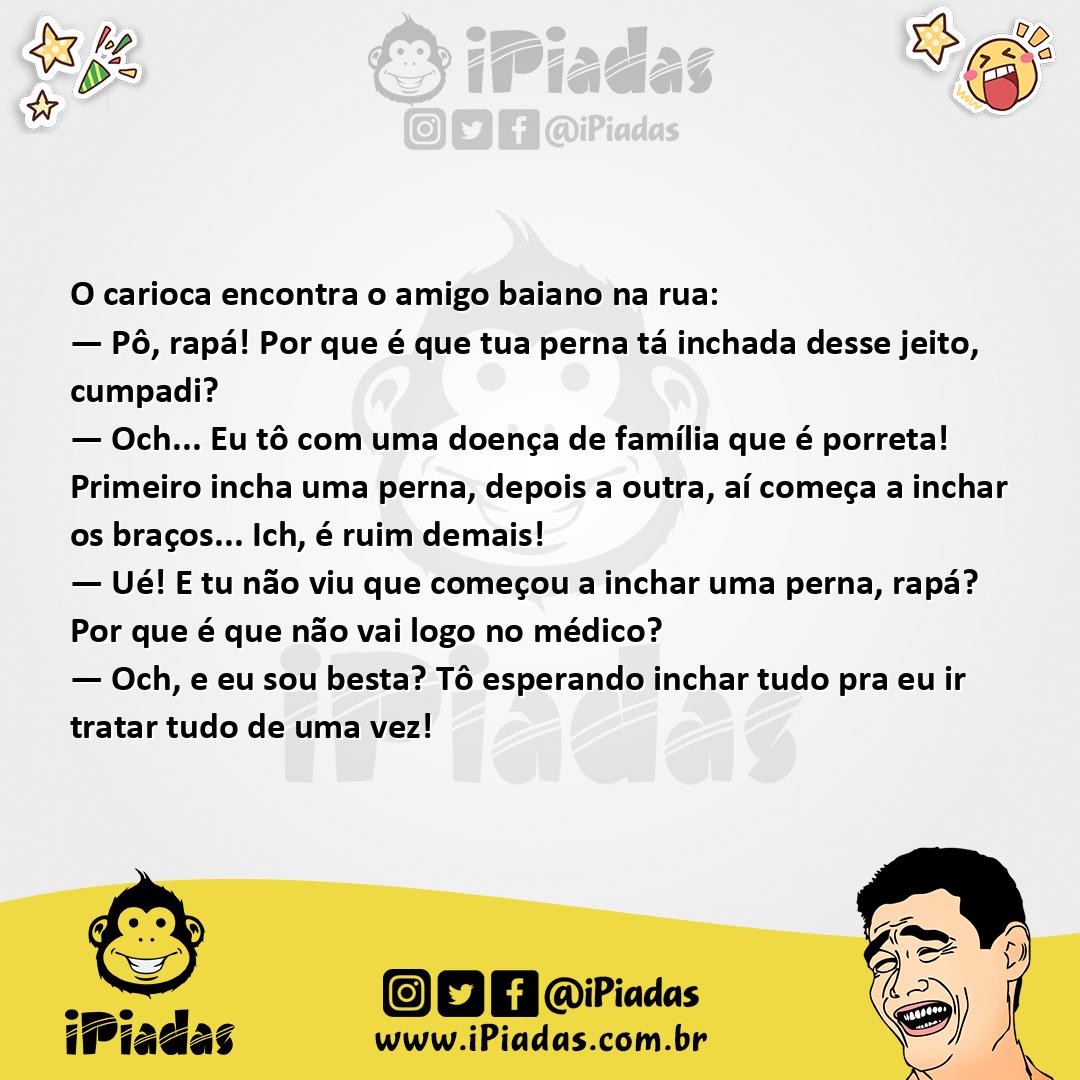 Ilustração da piada A Perna Inchada no iPiadas