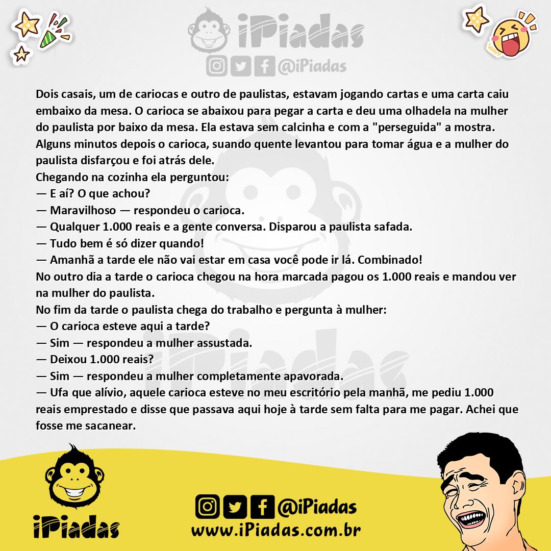 Ilustração da piada Mil Reais no iPiadas