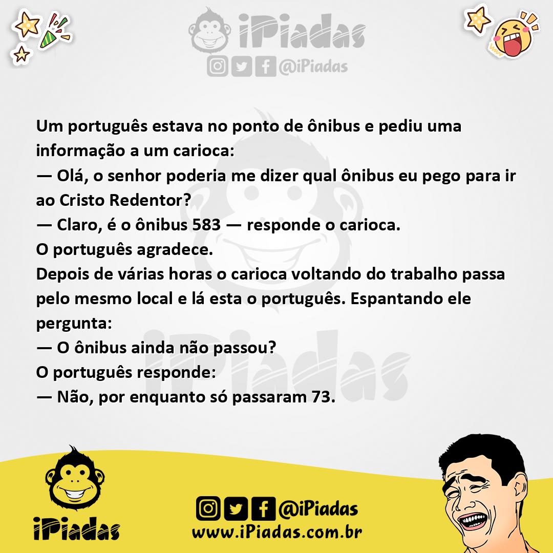 Ilustração da piada Ônibus Para o Cristo Redentor no iPiadas