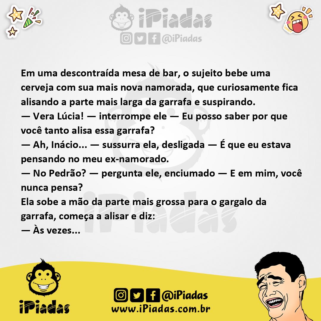 Ilustração da piada Alisando a Garrafa no iPiadas