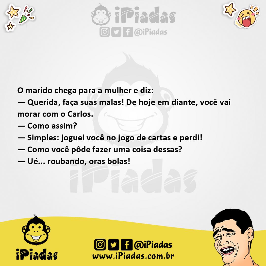 Ilustração da piada Apostando a Mulher no iPiadas