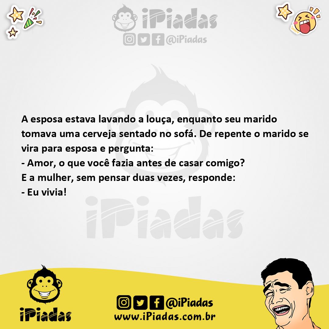 Ilustração da piada Como Era Antes do Casamento no iPiadas