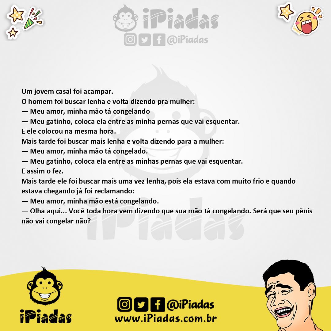 Ilustração da piada Congelando no iPiadas