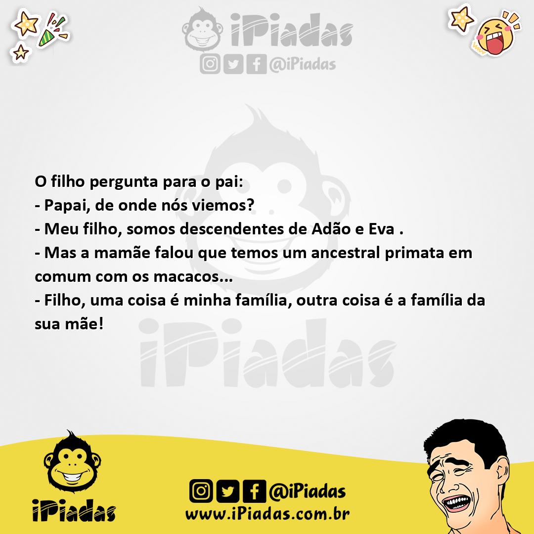 Ilustração da piada De Onde Viemos? no iPiadas