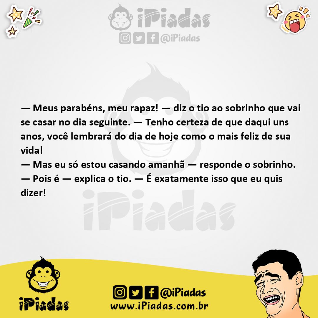 Ilustração da piada Dia do Casamento no iPiadas