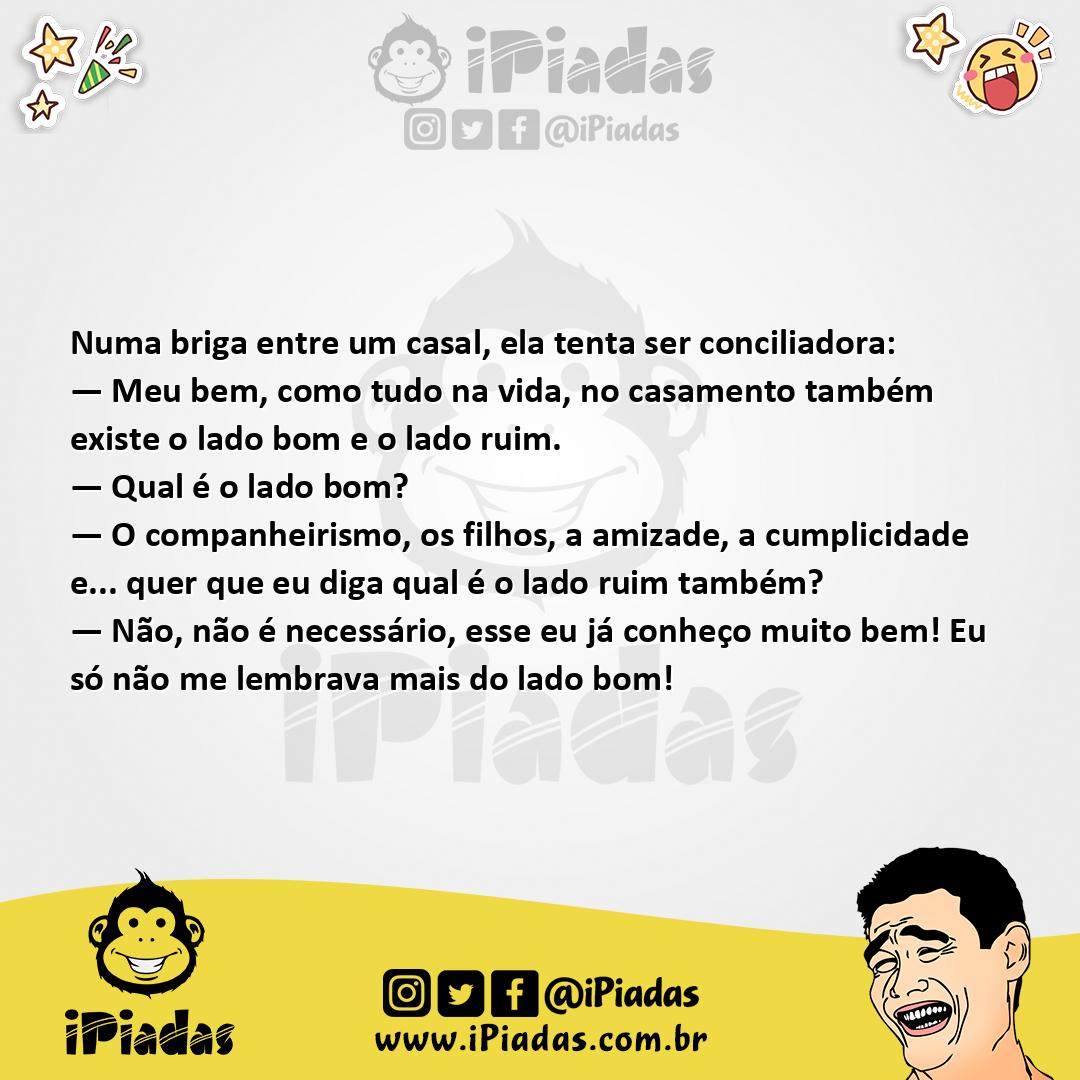 Ilustração da piada Dois Lados no iPiadas