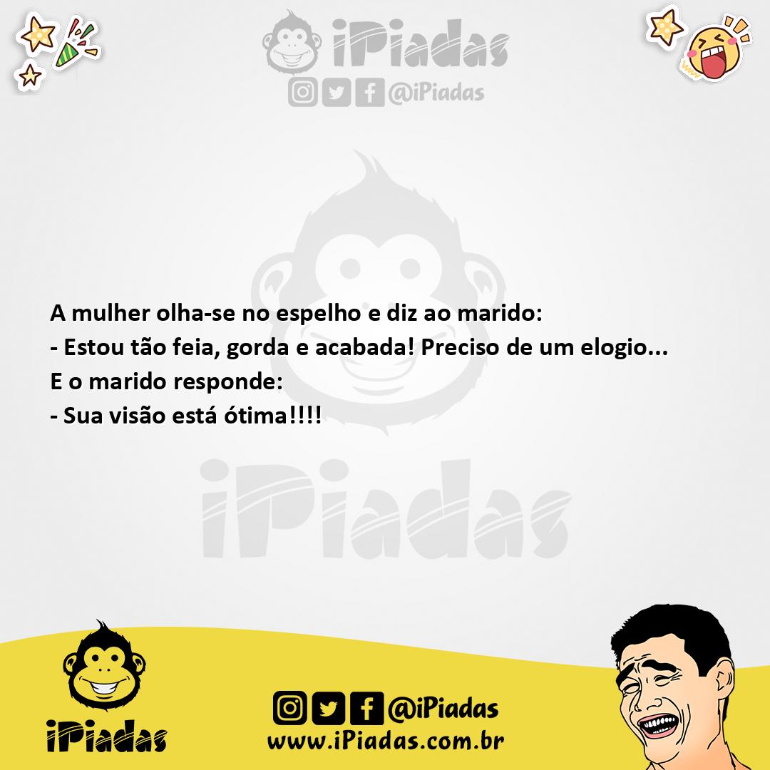 Ilustração da piada Elogios no iPiadas