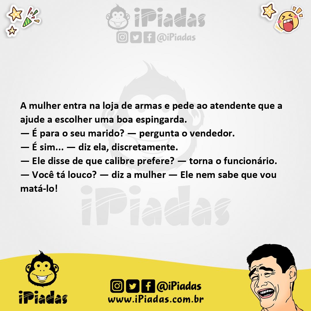 Ilustração da piada Espingarda para o Marido no iPiadas