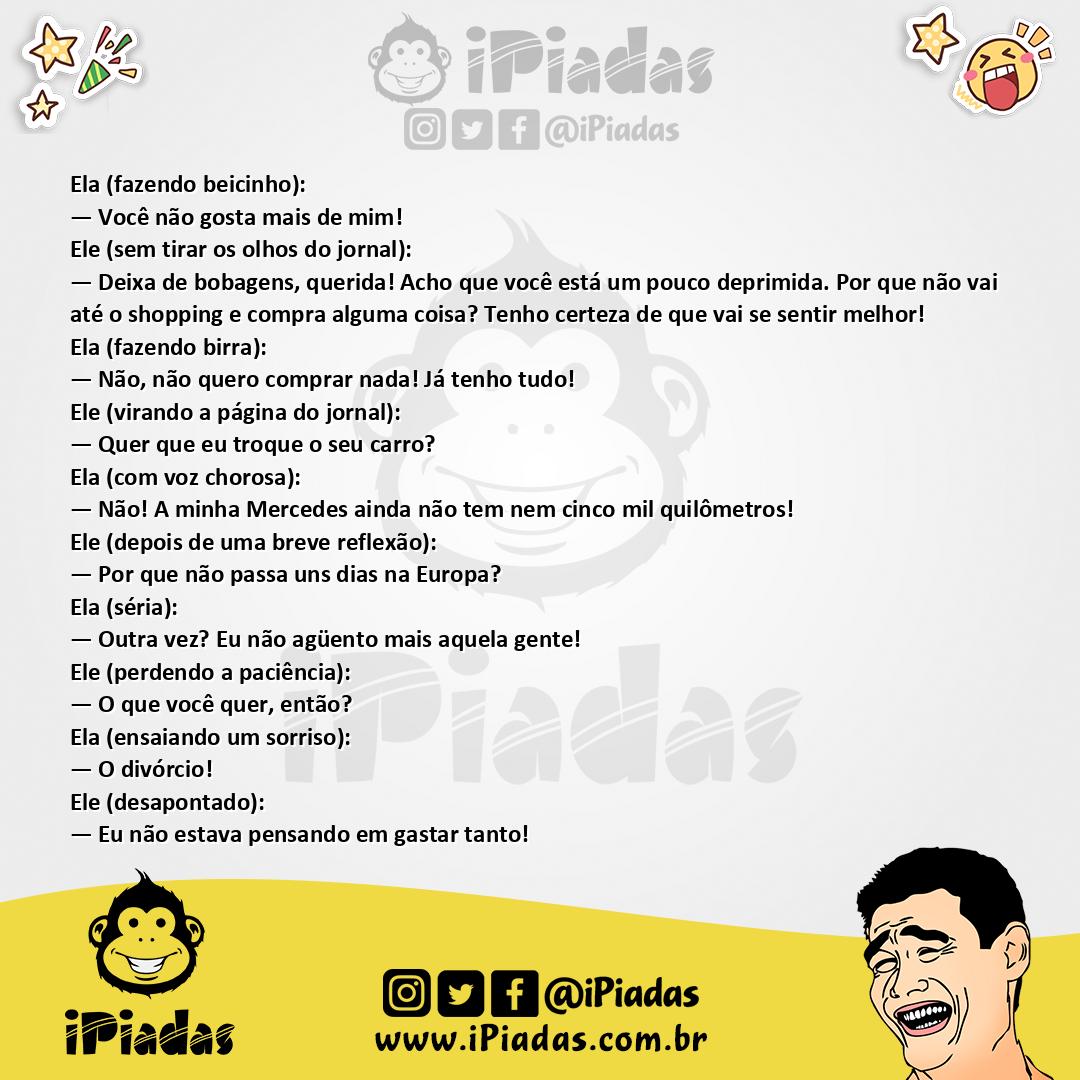 Ilustração da piada Gastos com a Mulher no iPiadas