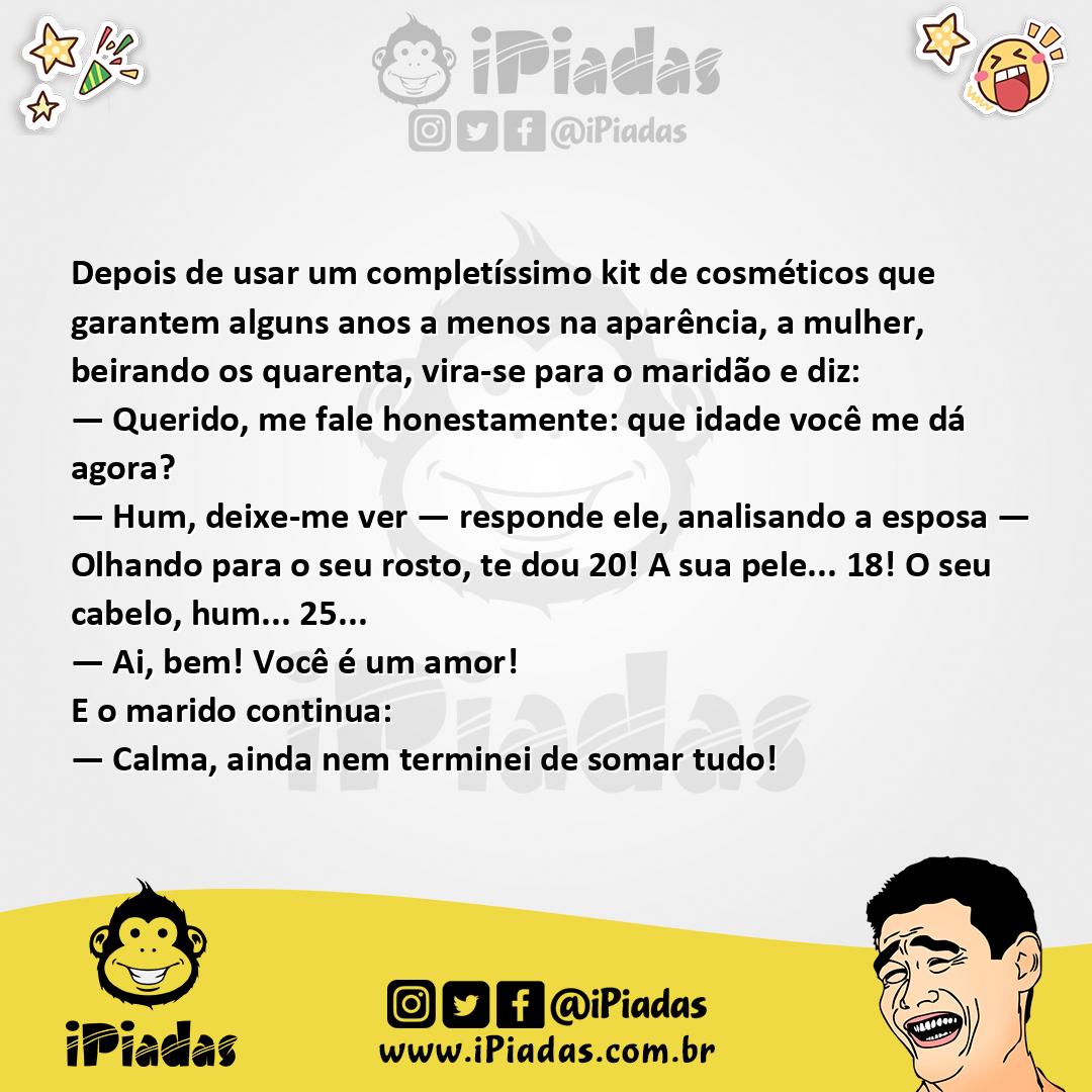 Ilustração da piada Kit de Cosméticos no iPiadas