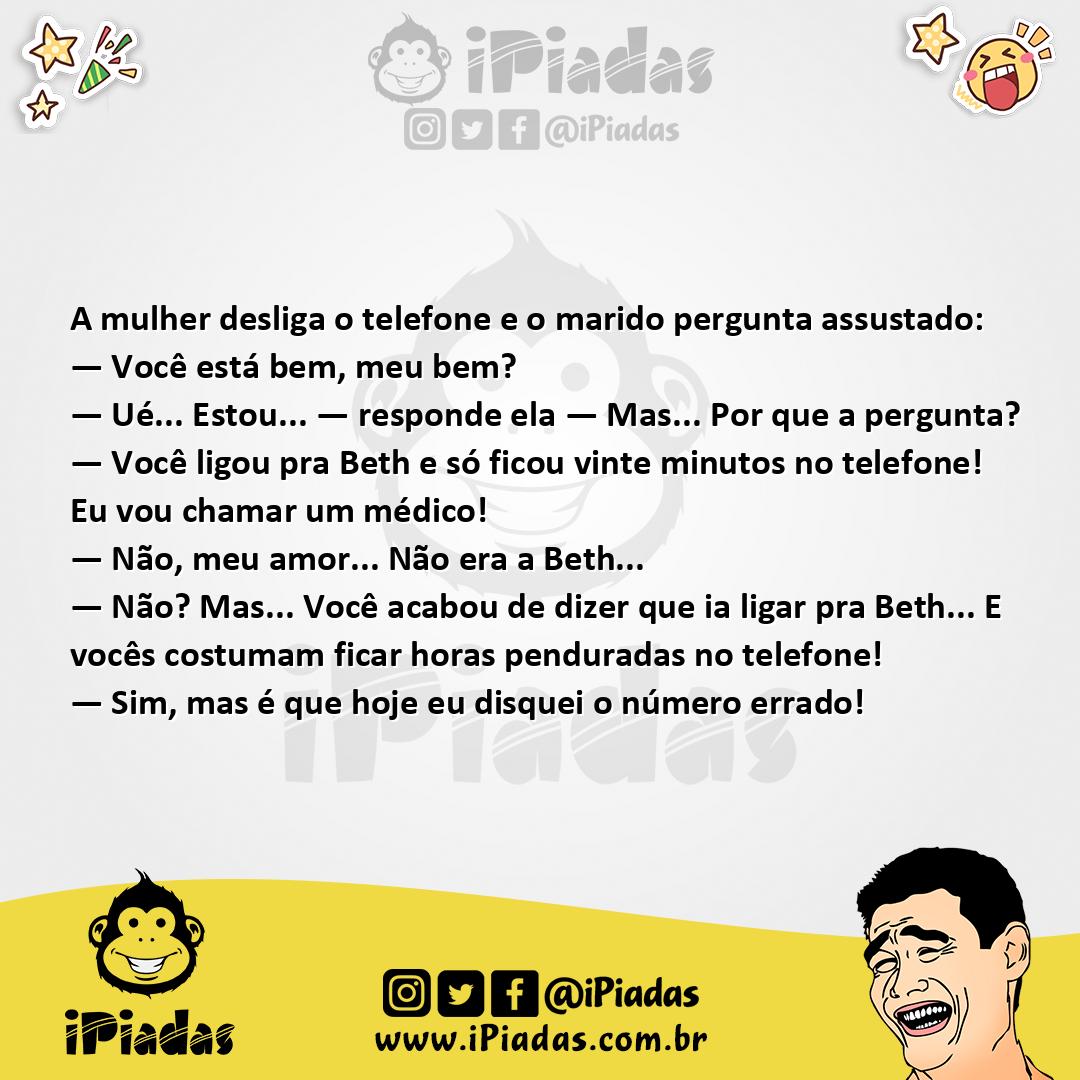 Ilustração da piada Ligação Curta no iPiadas