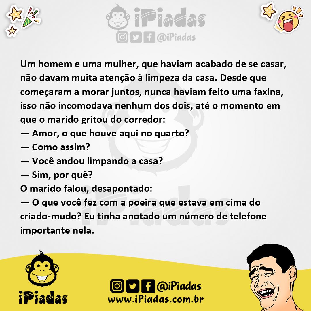 Ilustração da piada Limpeza da Casa no iPiadas
