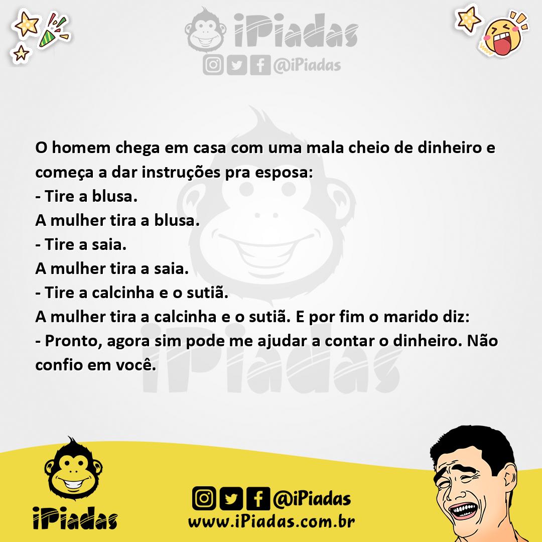 Ilustração da piada Mala Cheia de Dinheiro no iPiadas